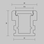 Алюминиевый профиль встраиваемый в пол 26x26 (Серебро, 2 м), ALM-2626-S-2M 636016