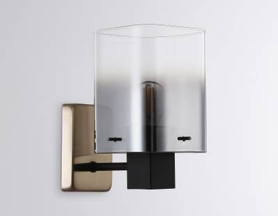 Светильник настенный LH57045 BK/DBS/SM черный/темная латунь/дымчатый E14 max 40W 195*110*185