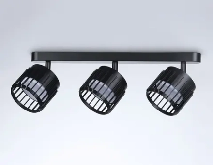 Настенно-потолочный  поворотный спот со сменной лампой  TN71168/3 BK черный GX53/3 400*100*125