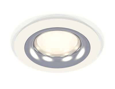 Комплект встраиваемого светильника XC7621003 SWH/PSL белый песок/серебро полированное MR16 GU5.3 (C7621, N7012)