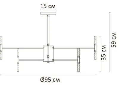 Люстра на штанге Arte Lamp Ramona A7410PL-40PB, 40хG4
