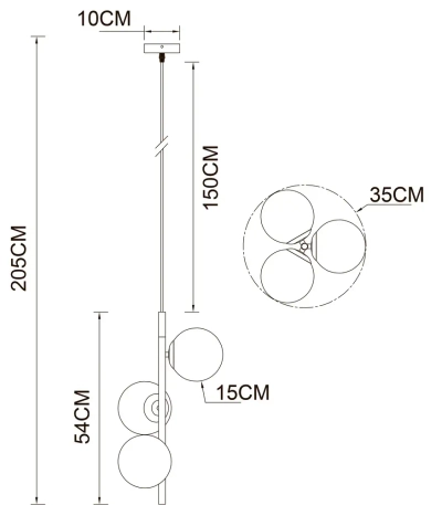 Подвесной светильник Arte Lamp ALCOR A2224SP-3BK, 3хE14