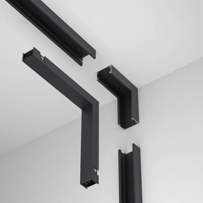 Коннектор питания угловой внутренний Basity, черный, TRA172ICPC-1B. TM Maytoni