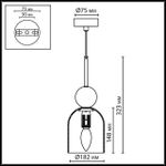 4359/1B MIDCENT ODL26 Подвесной светильник  белый/камень/металл IP20 E14 40W  220-240V LOLLA