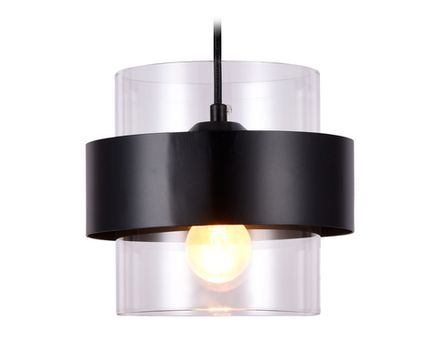 Подвесной светильник со сменной лампой TR3646 BK/CL черный/прозрачный E27 max 40W D180*950