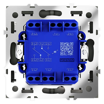 VLS020408 Проходной переключатель встраиваемый VOLTUM S70 двухклавишный с подсветкой 10А, (черный матовый) (ТМ Maytoni)