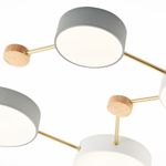 SLE600102-08 Светильник потолочный Золотистый, Светлое дерево/Белый, Серый LED 8*16,5W 4000K