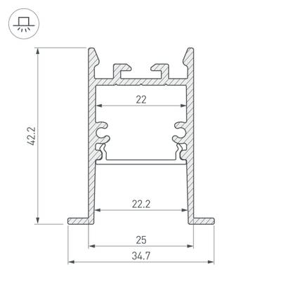 Профиль SL-COMFORT-3542-F-2000 ANOD (Arlight, Алюминий)