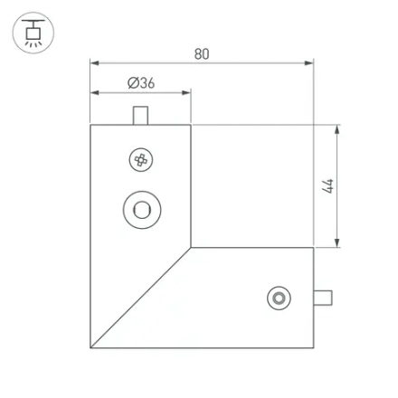 Соединитель профиля ROUND-D36-360-90 BLACK (Arlight, Алюминий)