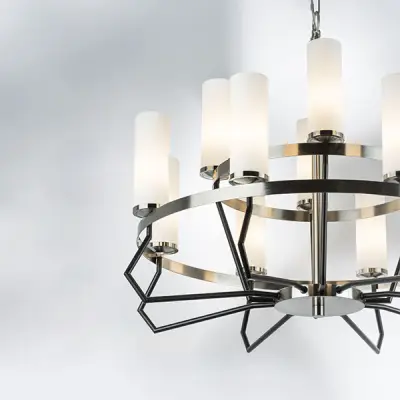 723125 Люстра FLUME 12х40W E14 ЧЕРНЫЙ МАТОВЫЙ/НИКЕЛЬ Lightstar