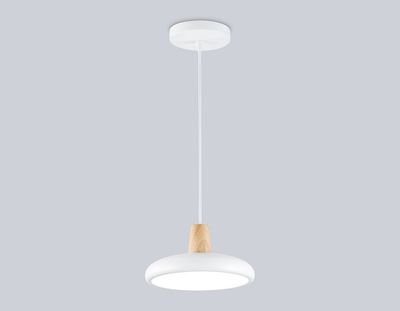 Светильник светодиодный подвесной FL4838 WH/WD белый/дерево 24W 3000-6000K D200*800 (без ПДУ)