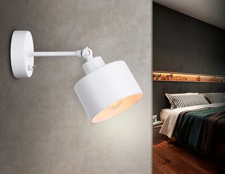 Накладной спот с выключателем в стиле лофт TR8135 WH белый E27 max 40W D120*290