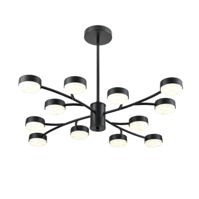 8117/12 COMFI LN26 235 черный, металл Люстра LED GX53 12*7W 220V TORINA