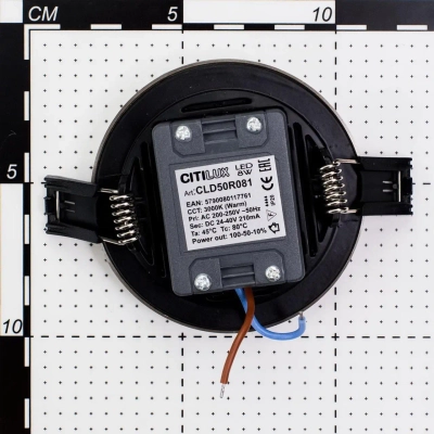 Citilux Омега CLD50R081 LED Встраиваемый светильник с диммером ХромМат