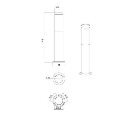 Ландшафтный светильник Arte Lamp SALIRE A3158PA-1SS, 1хE27
