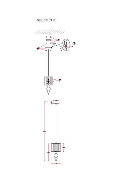SLE107103-01 Светильник подвесной Хром/Серебристый E27 1*40W