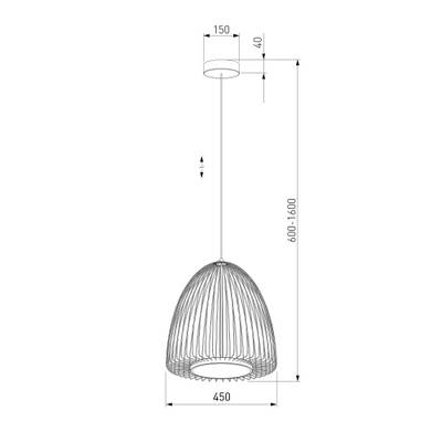 Подвесной светодиодный светильник 40010/1 LED черный, LED