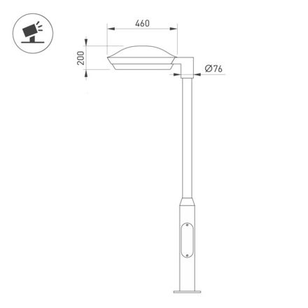 Светильник OXOR-ORNE-G1-460x200-35W Day4000 (BK, 120 deg, 230V) IP65 (Arlight, -)