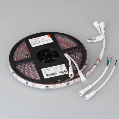 Светодиодная лента герметичная DMX-PFS-B60-12mm 12V RGB-PX3 (14 W/m, IP68, 5060, 5m) (Arlight, бегущий огонь)