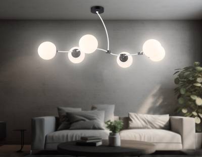 Подвесной светильник TR2552/6 WH/BK белый/черный E27/6 max 60W 1160*600*450