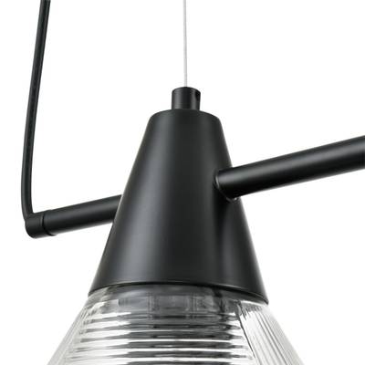 6595/4A MODERNI LN25 черный/прозрачный, металл/стекло Подвес E27 4*60W 220V CORNE