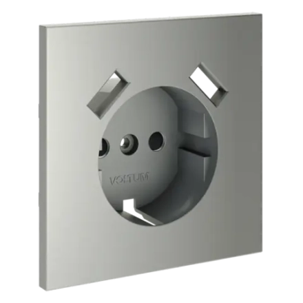VLS000905 Накладка для розетки с заземлением и защитными шторками, с USB A+A, S70 (сталь). (ТМ Maytoni)