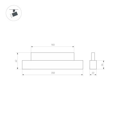 Светильник MAG-ORIENT-FLAT-L350-12W Warm3000 (WH, 100 deg, 48V) (Arlight, IP20 Металл, 5 лет)