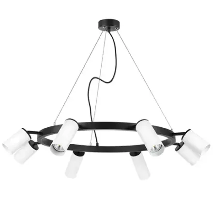 LR018864364 Люстра RULLO 8х50W GU10 ЧЕРНЫЙ/БЕЛЫЙ (571018+214436-4+214486-4)