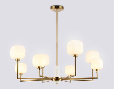 Светильник на штанге LH53017/8 BS/FR латунь/белый матовый G9*8 max 40W D830*680