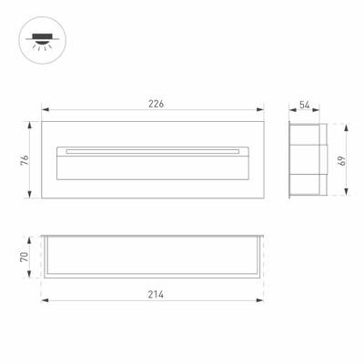 Светильник LTD-TRAIL-S226x76-8W Warm3000 (GR, 65 deg, 230V) (Arlight, IP65 Металл, 3 года)