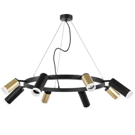 LR0184048740 Люстра RULLO 8х50W GU10 ЧЕРНЫЙ/ЗОЛОТО (571018+214440-4+214487-4+202430-8)