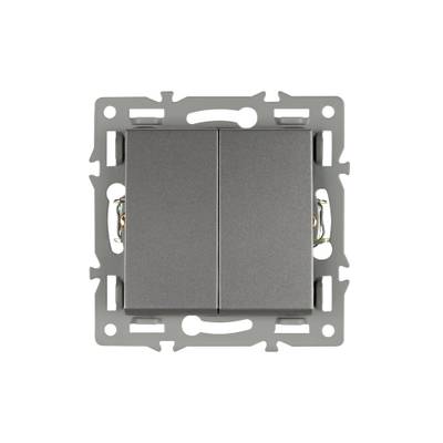 Механизм выключателя двухклавишный проходной SWT-MKP2-PL-GR (250V, 16A) (Arlight, -)