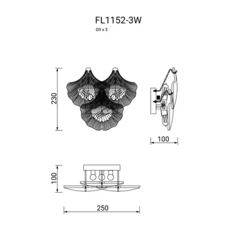Бра Infinita FL1152-3W, G9х3