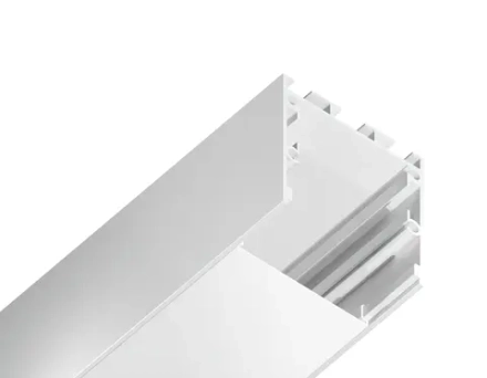 Алюминиевый профиль накладной/подвесной "Profile System" GP2550WH белый/матовый рассеиватель 2000*35*35, 2 заглушки, 4 крепления в комплекте (для ленты до 26мм)