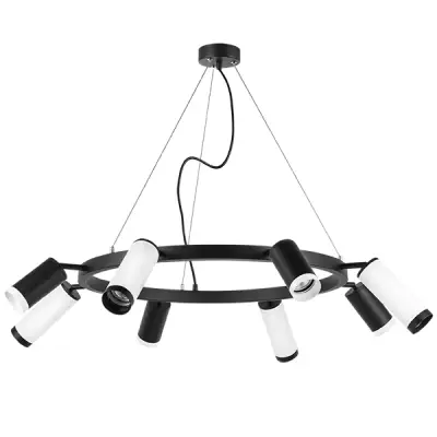 LR01837486476 Люстра RULLO 8х50W GU10 ЧЕРНЫЙ/БЕЛЫЙ (571018+214437-4+214486-4+203437-4+203436-4)
