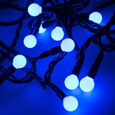 Светодиодная гирлянда ARD-BALL-CLASSIC-D13-10000-BLACK-100LED BLUE (230V, 7W) (Ardecoled, IP65)