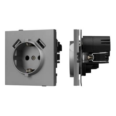 Механизм розетки с USB зарядкой SCT-TENDO-MUAA-PL-GR (230V, 16A) (Arlight, -)