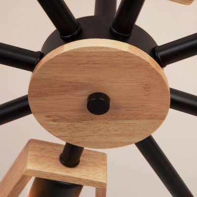 Потолочная люстра лофт с деревянными элементами 70056/8 черный