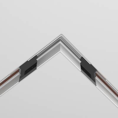 Коннектор угловой 90° Exility встраиваемый под ГКЛ 9,5мм, белый, TRACL034-42W-R. TM Maytoni