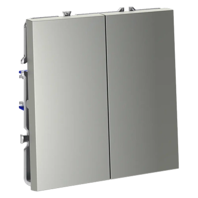 VLS020305 Проходной переключатель встраиваемый VOLTUM S70 двухклавишный 10А, (сталь). (ТМ Maytoni)