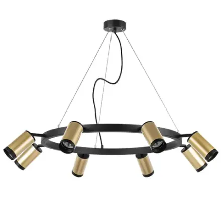 LR01840837 Люстра RULLO 8х50W GU10 ЧЕРНЫЙ/ЗОЛОТО (571018+214440-8+203437-8)