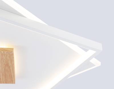 Светильник светодиодный потолочный FL4790 WH/WD белый/дерево 77W 3000-6000K 515*515*50 (без ПДУ)