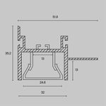 Алюминиевый профиль для натяжного потолка 51x35, ALM013S-2M. TM Maytoni