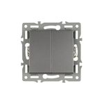 Механизм выключателя двухклавишный проходной SWT-MKP2-PL-GR (250V, 16A) (Arlight, -)