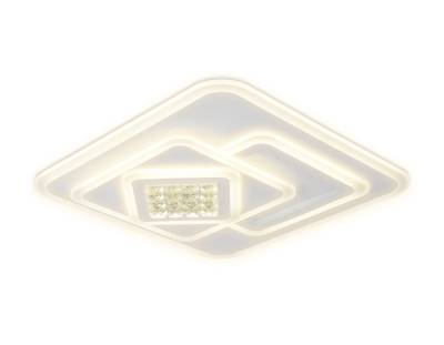 Потолочный светодиодный светильник с хрусталем FA255 WH белый 118W 500*500*80 (ПДУ РАДИО 2.4)
