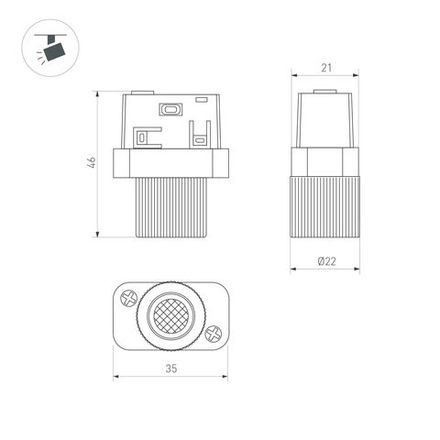 Светильник MAG-ORIENT-BABY-R22-2W Day4000 (BK, 24 deg, 48V) (Arlight, IP20 Металл, 5 лет)