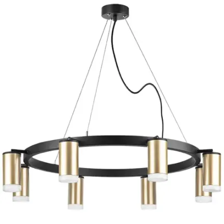 LR0184080 Люстра RULLO 8х50W GU10 ЧЕРНЫЙ/ЗОЛОТО (571018+214440-8+202430-8)