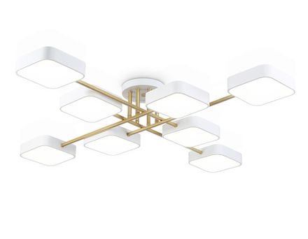 Светильник светодиодный подвесной FL516346/8 WH/GD белый/золото 144W 3000-6000K 1060*1060*150 (без ПДУ)