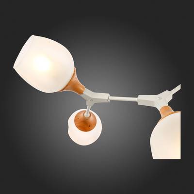 SLE113502-05 Люстра потолочная Белый, Светлое дерево/Белый E27 5*60W