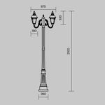 Садово-парковый светильник Goiri E27х2, IP44, O028FL-03BZ. TM Maytoni